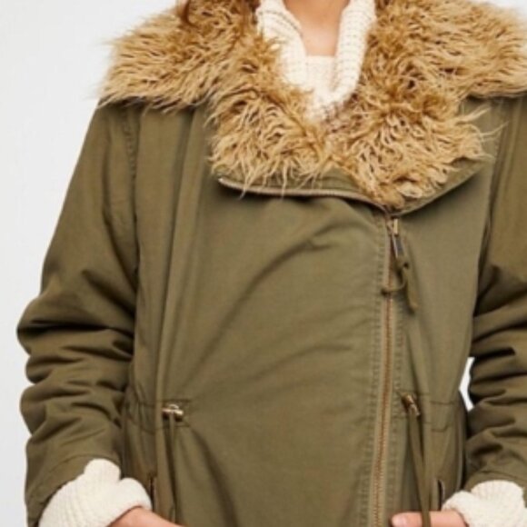 FREE PEOPLE Extreme Moto Fur Lined Parka Coat in Size S - Picture 15 of 16